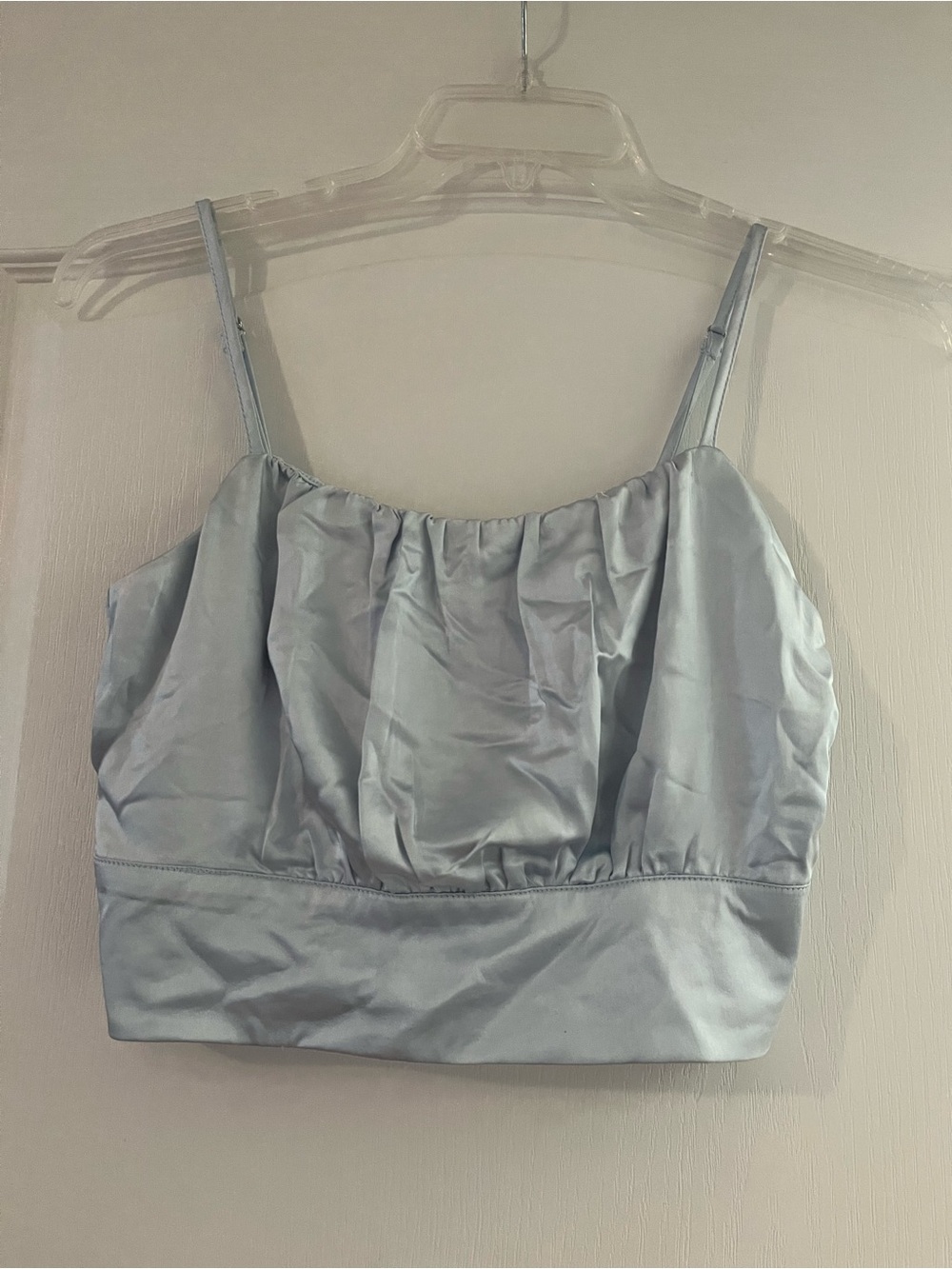 Lulu's Pale Blue Satin Cami Top